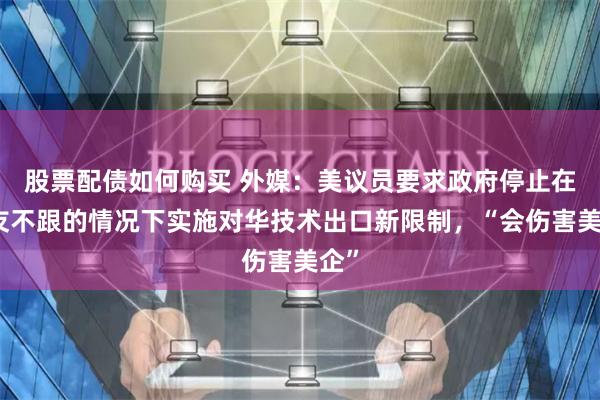 股票配债如何购买 外媒：美议员要求政府停止在盟友不跟的情况下实施对华技术出口新限制，“会伤害美企”